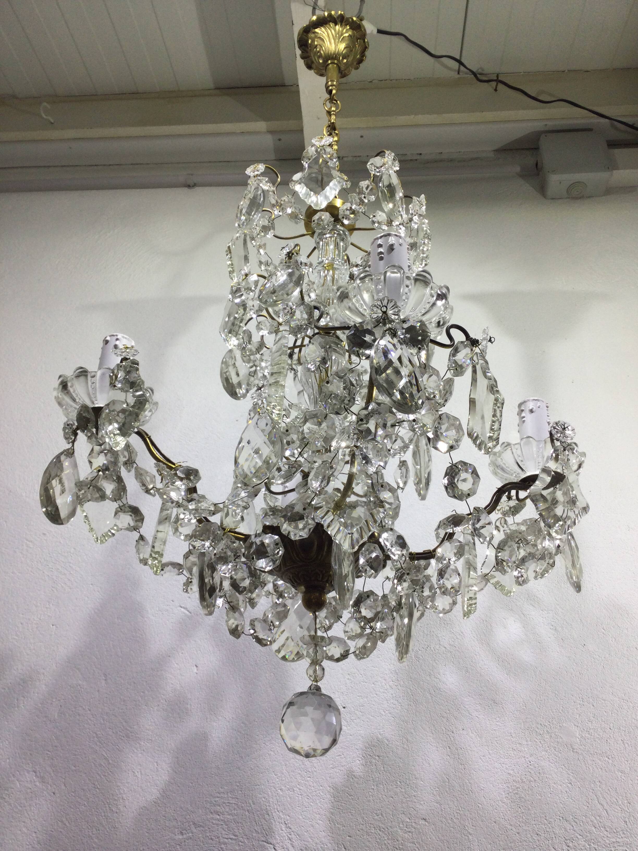 4 light crystal chandelier