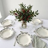 Set of 6 deep plates - Holly Model - HB&M Earthenware - 1900