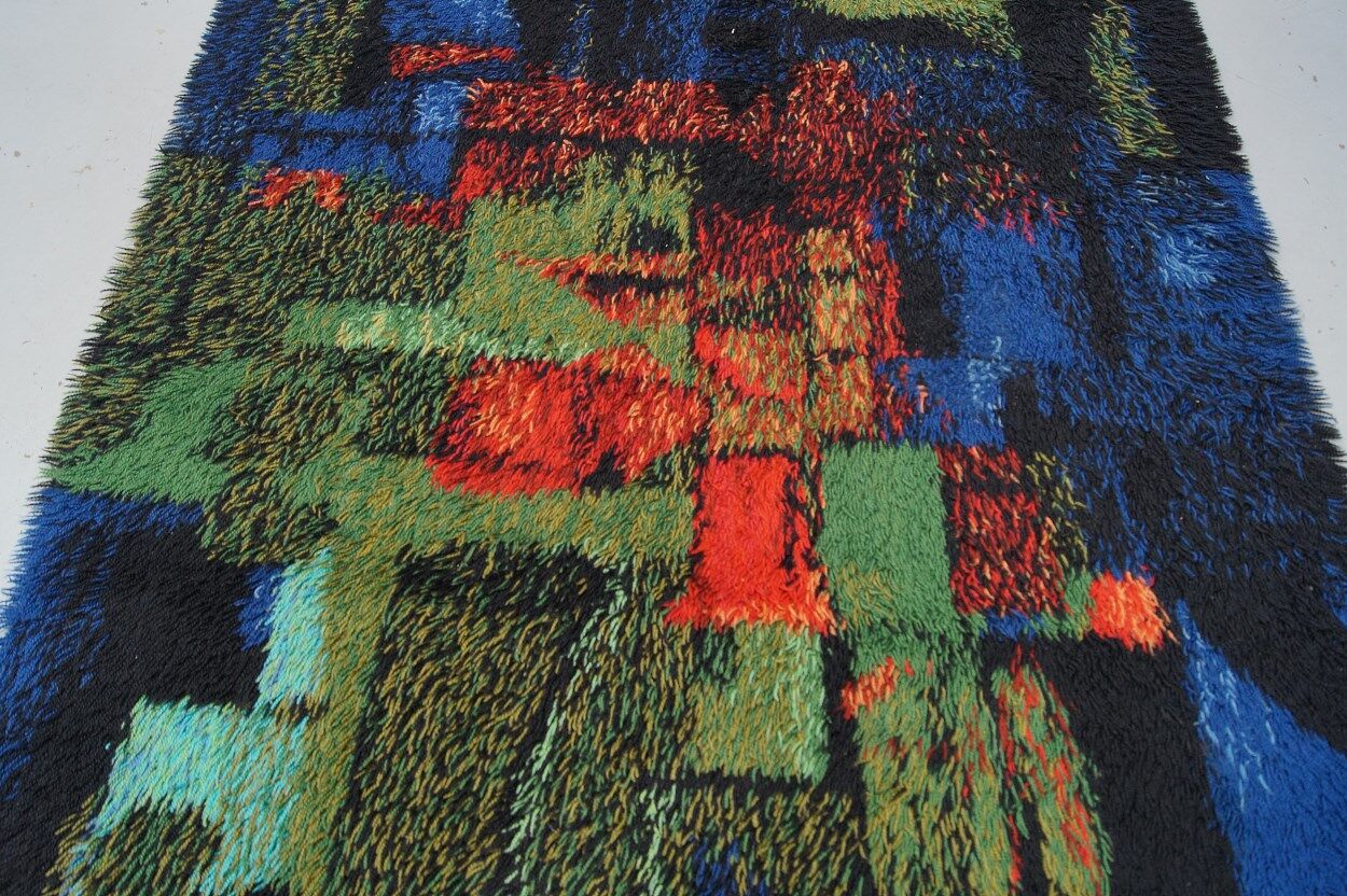 Abstract high pile rya rug from Gilde Muster, 1970