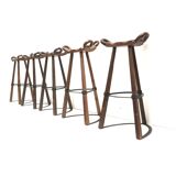 5x Vintage Spanish Brutalist 'Marbella' stool by Confonorm from the 70s