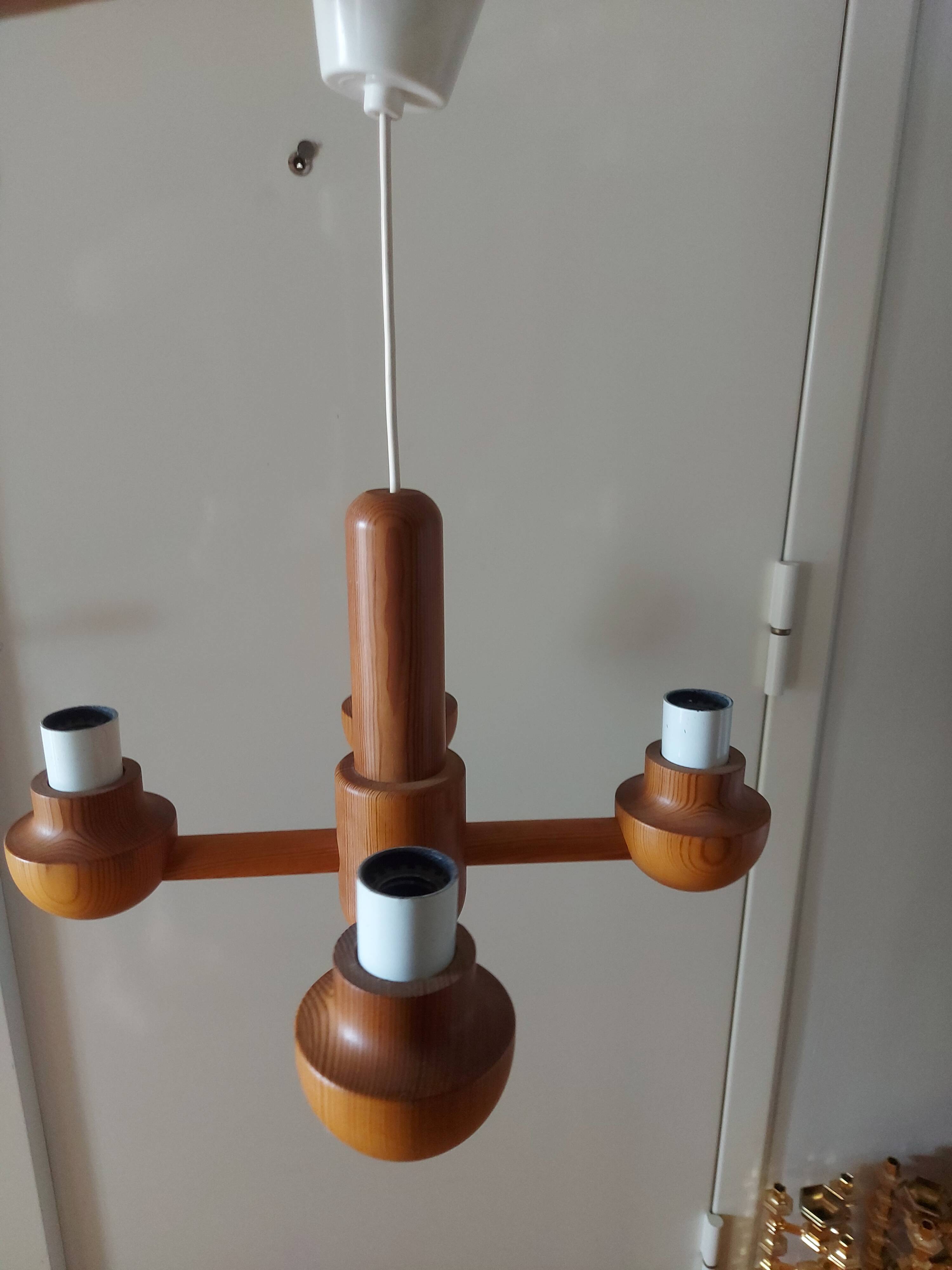 Vintage Ikea pine chandelier