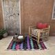 Tapis Berbère Boucherouite coloré - 120 x 162 cm
