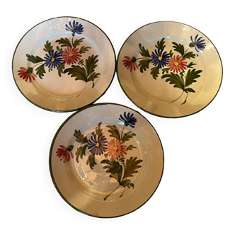 Set of 3 Luneville dessert plates