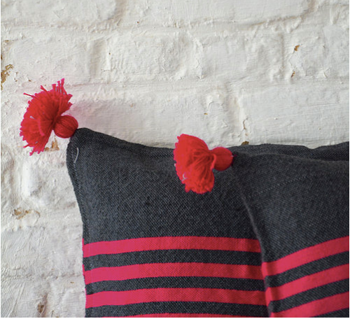 Grey and pink cushion