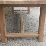 Farmhouse table in solid oak raw wood
