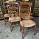 6 light beech mulched chairs