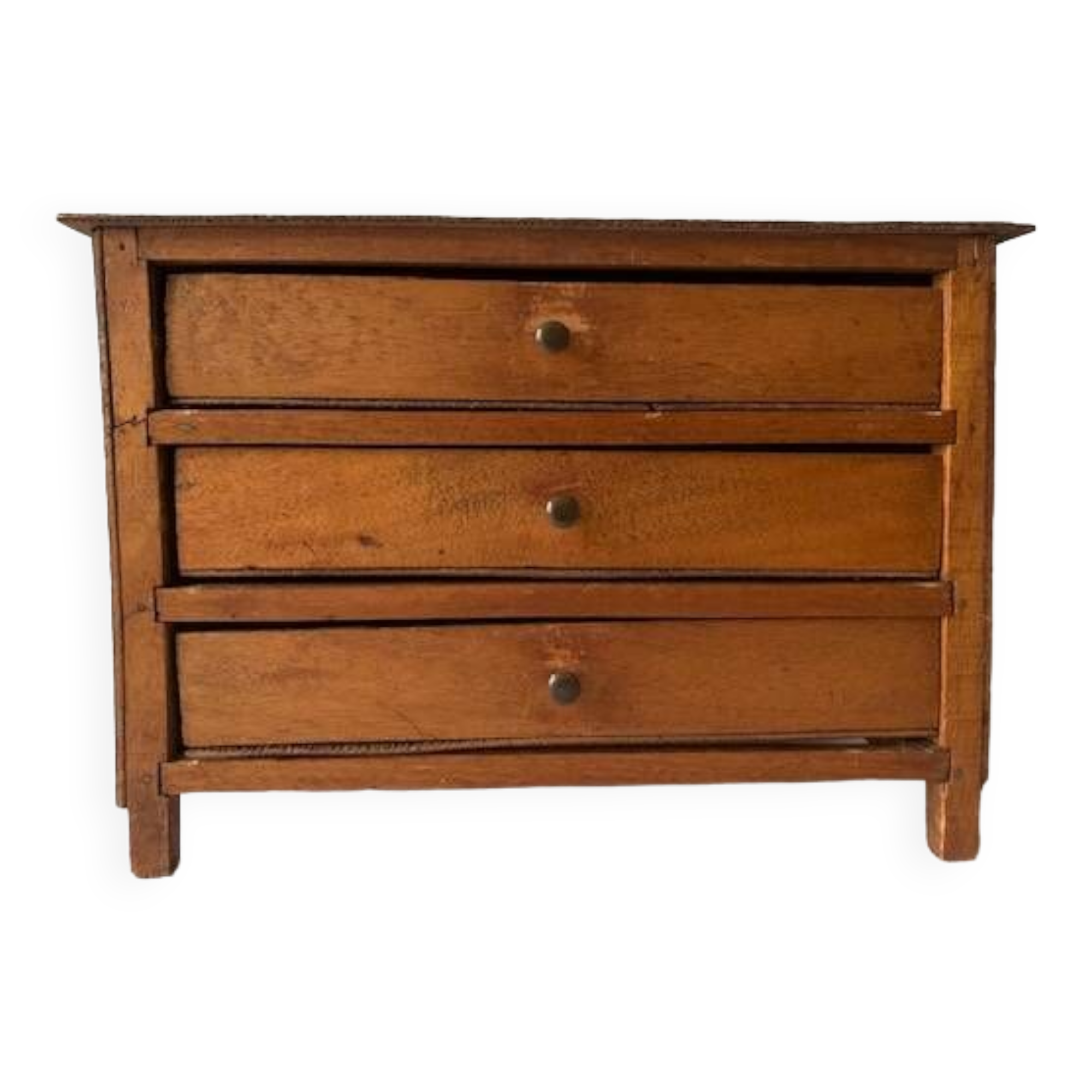 Small old wooden haberdashery chest of drawers, 3 drawers