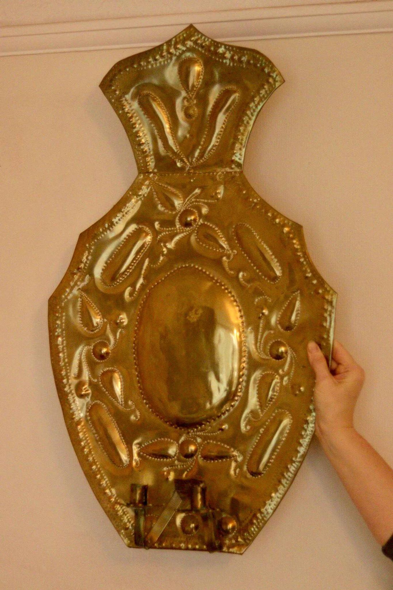 Appliques murales suédoises extra-larges en laiton de style baroque, datant du milieu du XXe siècle
