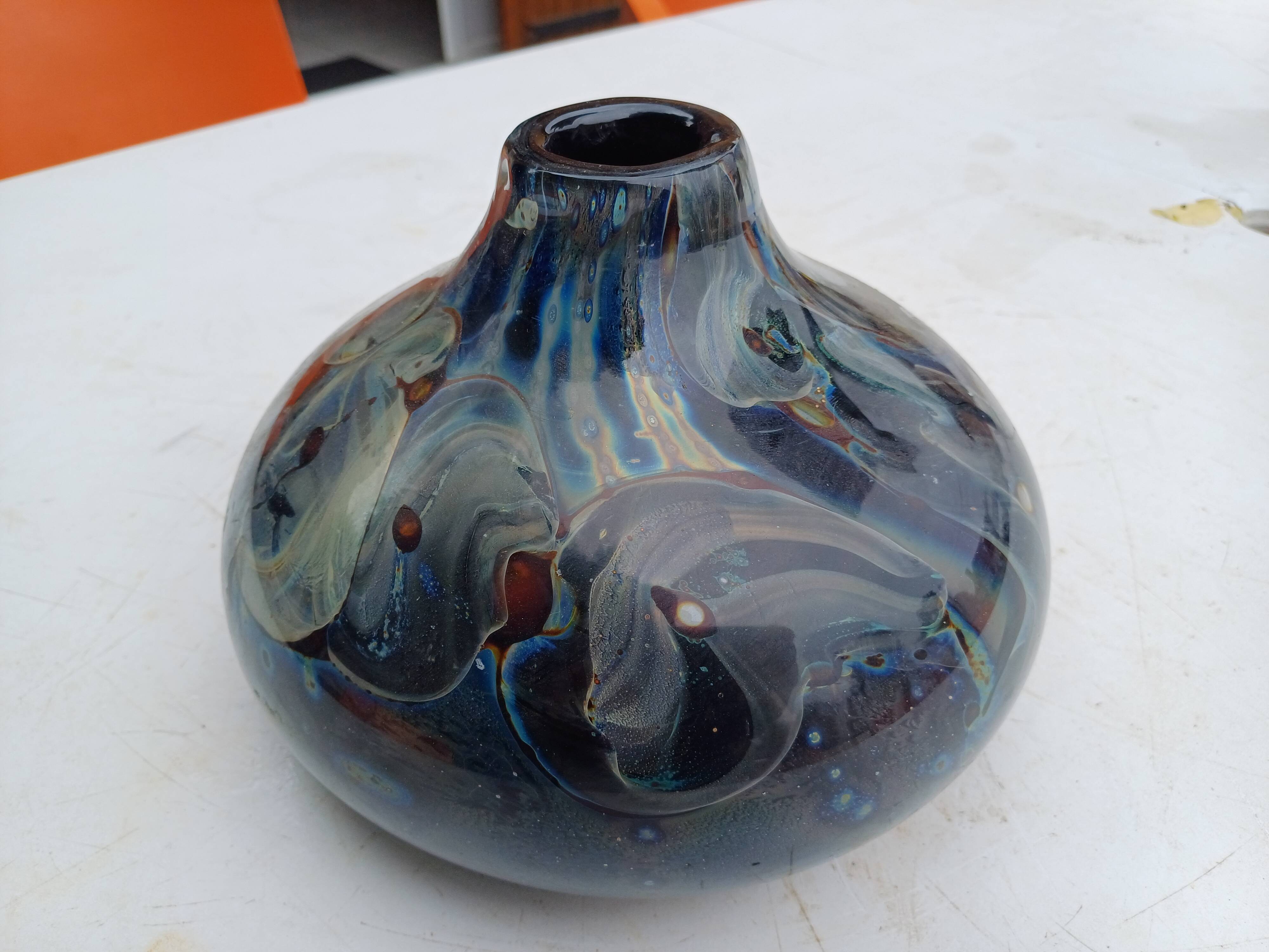 Glass Paste Vase by Louis Leloup, Val St Lambert