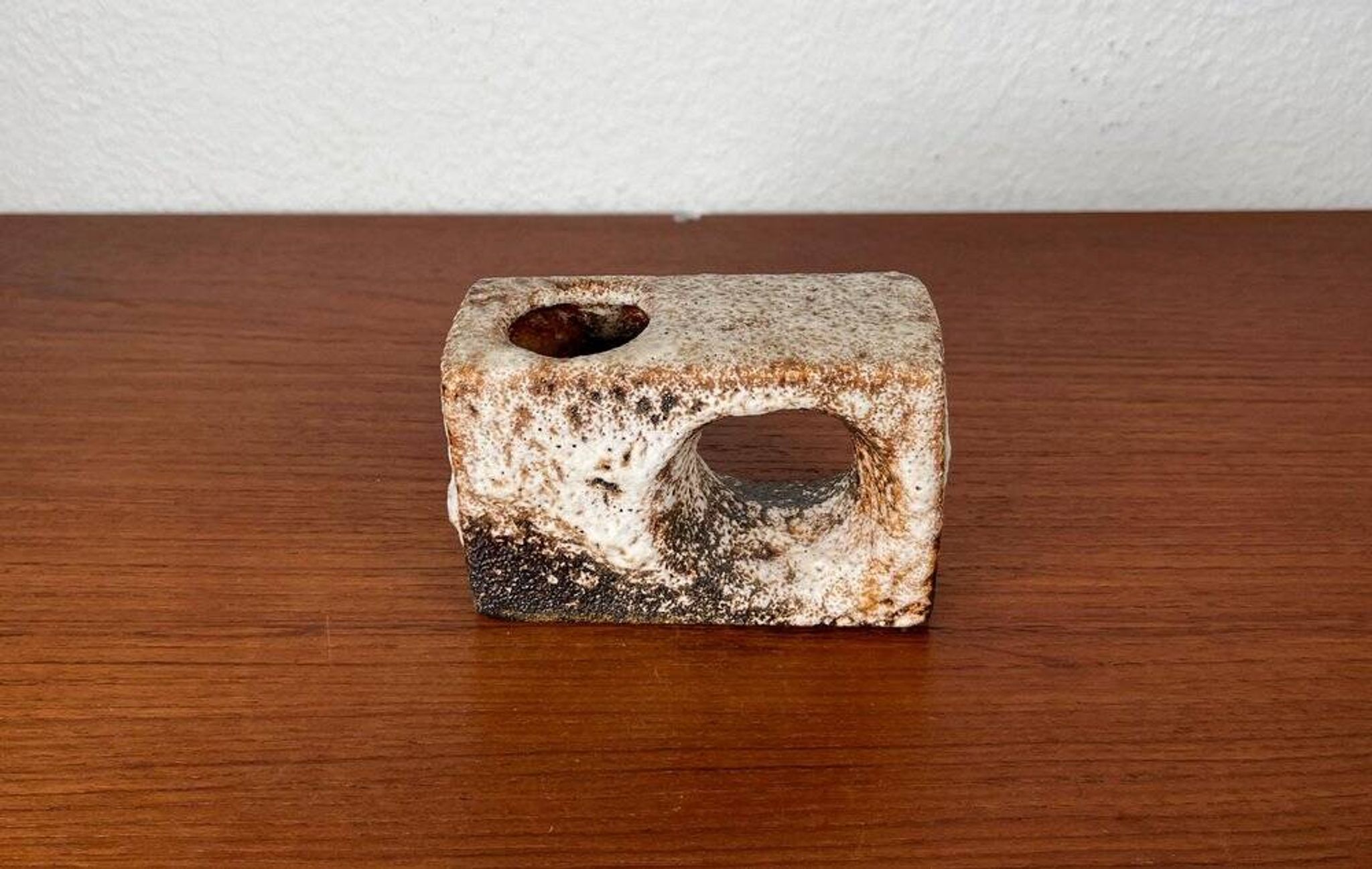 Brutalist Fat Lava vase from the mid-century by Van Woerden for Vest Keramik, 1960s.