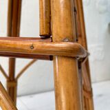High stool in bamboo and rattan, circa 1960.