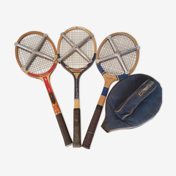 3 tennis wooden rackets 1960/1970