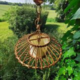Rattan pendant lamp from the 60s