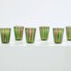 Set de 6 verres gobelets vert et violet Murano vers 1980