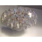 Italian chandelier poliedro murano glass