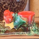 Antique slip ceramic candlesticks