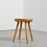 Pine stool by René Martin, France, circa 1965