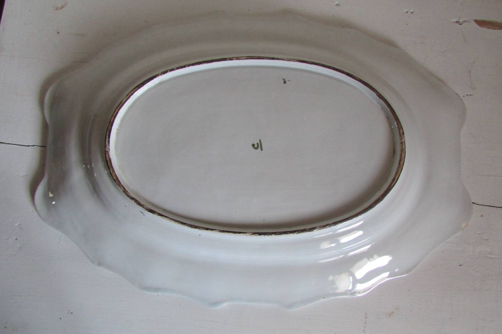 Compotier, soup tureen, vegetable dish in Rouen earthenware