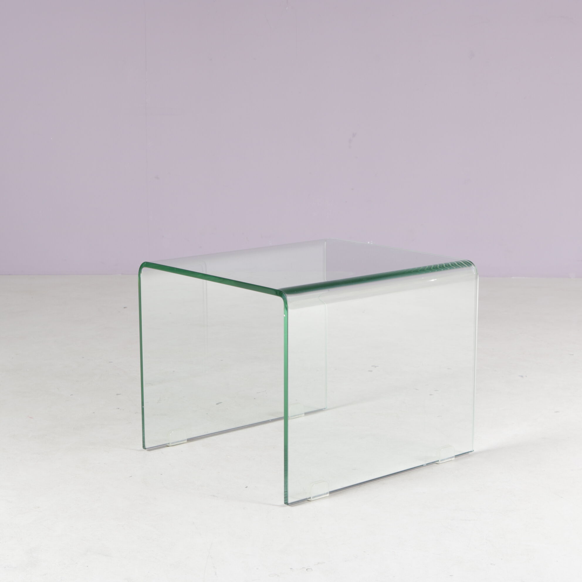Table d'appoint en verre "Waterfall" des années 1980 par Fiam, Italie