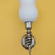 Metal wall light with opaline globe