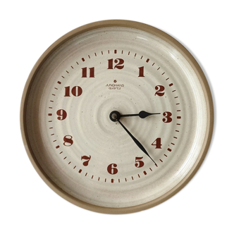 Horloge, pendule en forme d'assiette ronde Junghans
