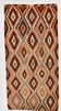 Tapis Kilim Vintage – Motifs Géométriques Tribaux, Tissé Main, 172x346 Cm