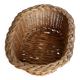 Vintage oval woven wicker basket with thick braided edge