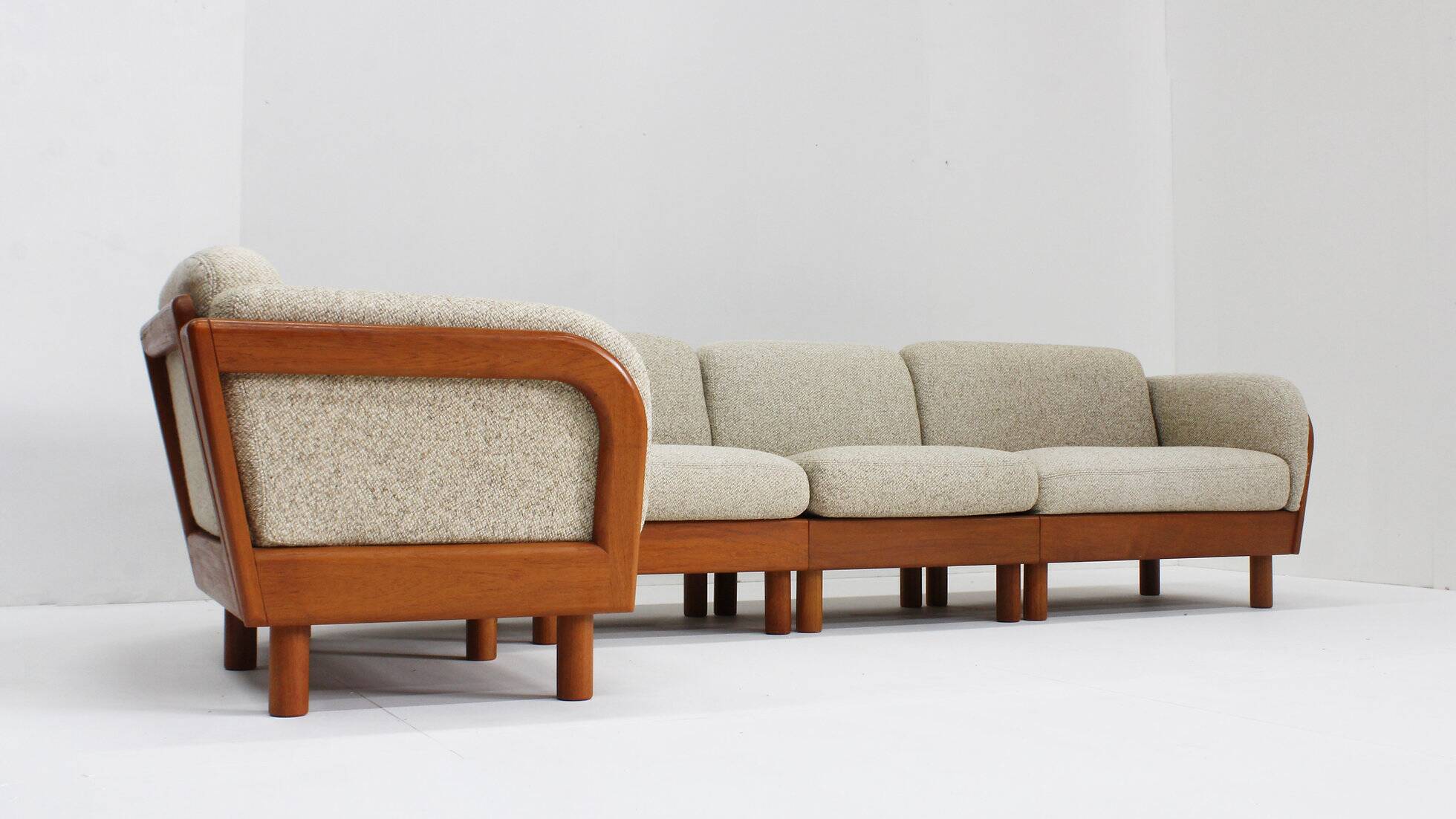 Vintage Danish mid-century corner sofa solid teak by Olsen Laursen 1960s