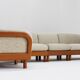 Vintage Danish mid-century corner sofa solid teak by Olsen Laursen 1960s