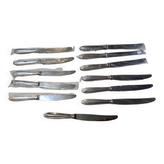 12 silver-plated knives mid-20th century