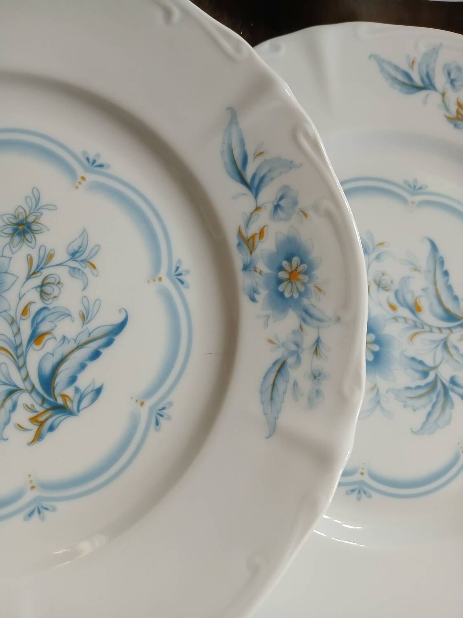 12 antique dessert plates in Chauvigny porcelain