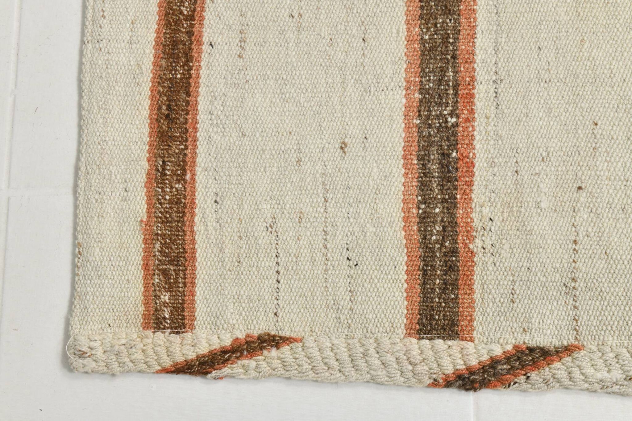 Tapis Kilim marron et beige 2x8, 71x260 cm