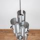 Brushed metal chandelier by Polam Bielsko, 1960s-1970s