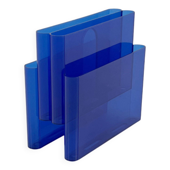 Porte-revue bleu transparent par Giotto Stoppino pour Kartell, 1970
