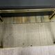 Table basse vintage années 70 en métal doré et verre fumé