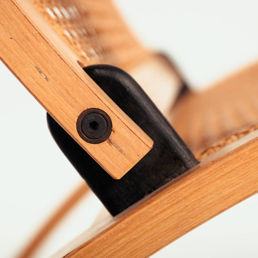 Gijs Bakker folding lounge chair rattan webbing for Castelijn, 1970s