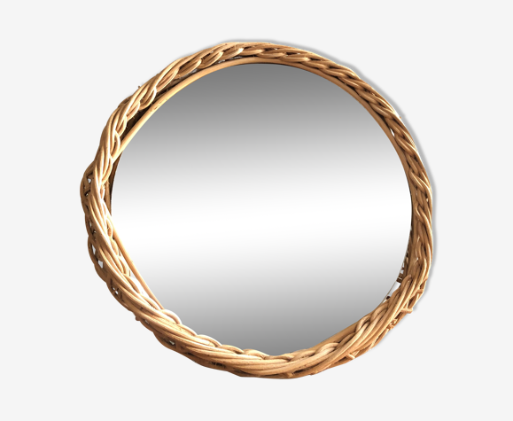 Miroir en rotin tressé 23cm