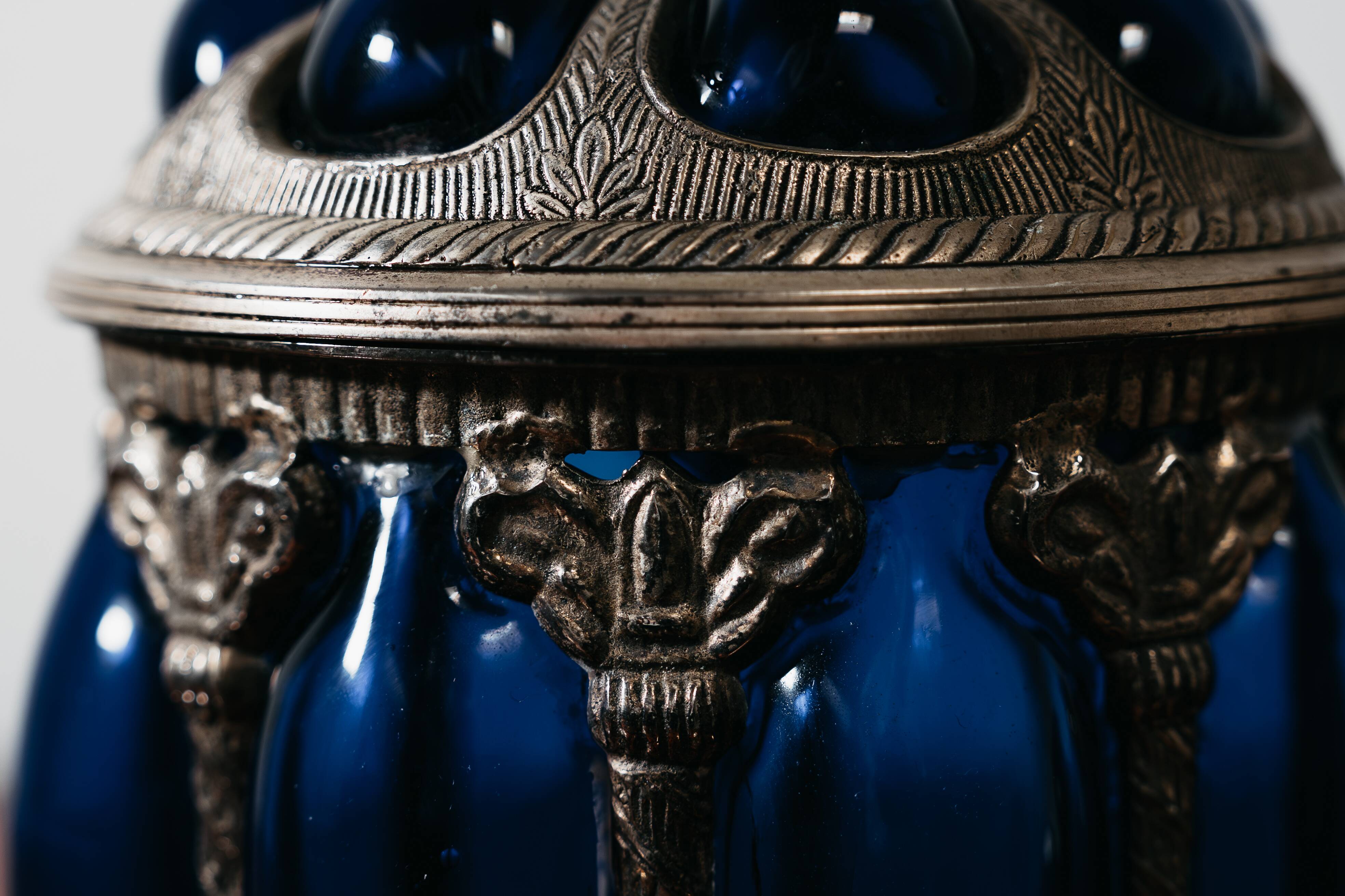Centrotavola Large Royal Sheffield Collection Blue Service Jar 1950’s