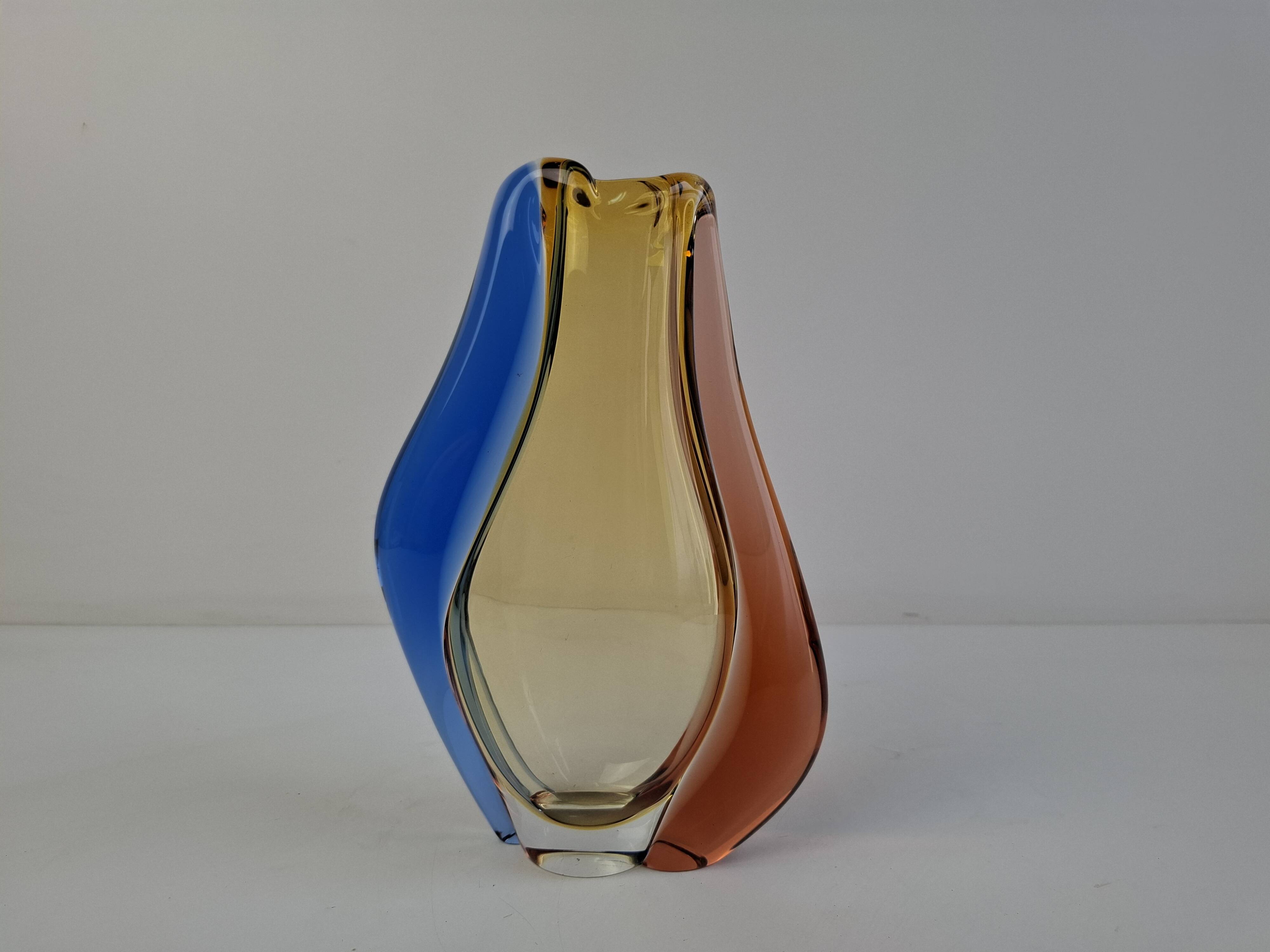 Czech art glass vase by Hana Machovska Mstisov, 1960s