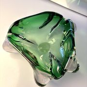 Green Murano glass ashtray/trinket dish from 1970.
