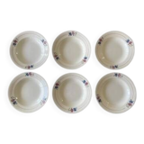 6 old earthenware soup plates from Salins-lès-Bains (Jura)