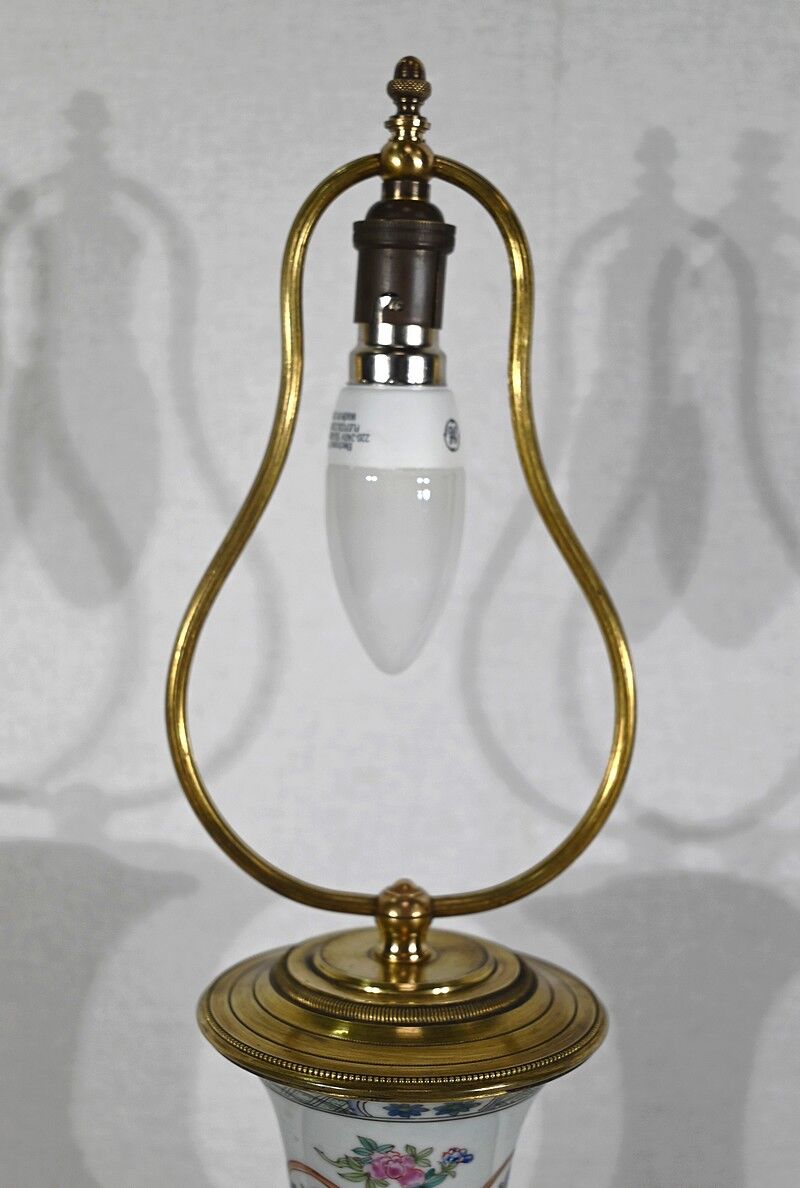 Porcelain lamp of china and brass – early twentieth century