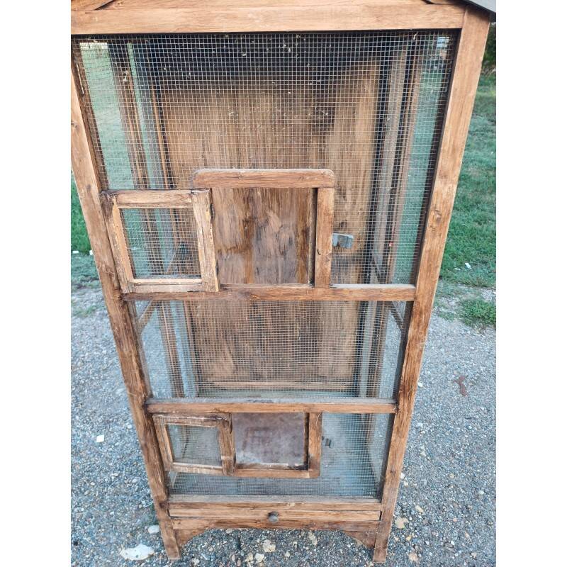 Aviary bird cage wood and wire mesh