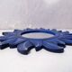 Miroir soleil bleu en bois sculpté vintage