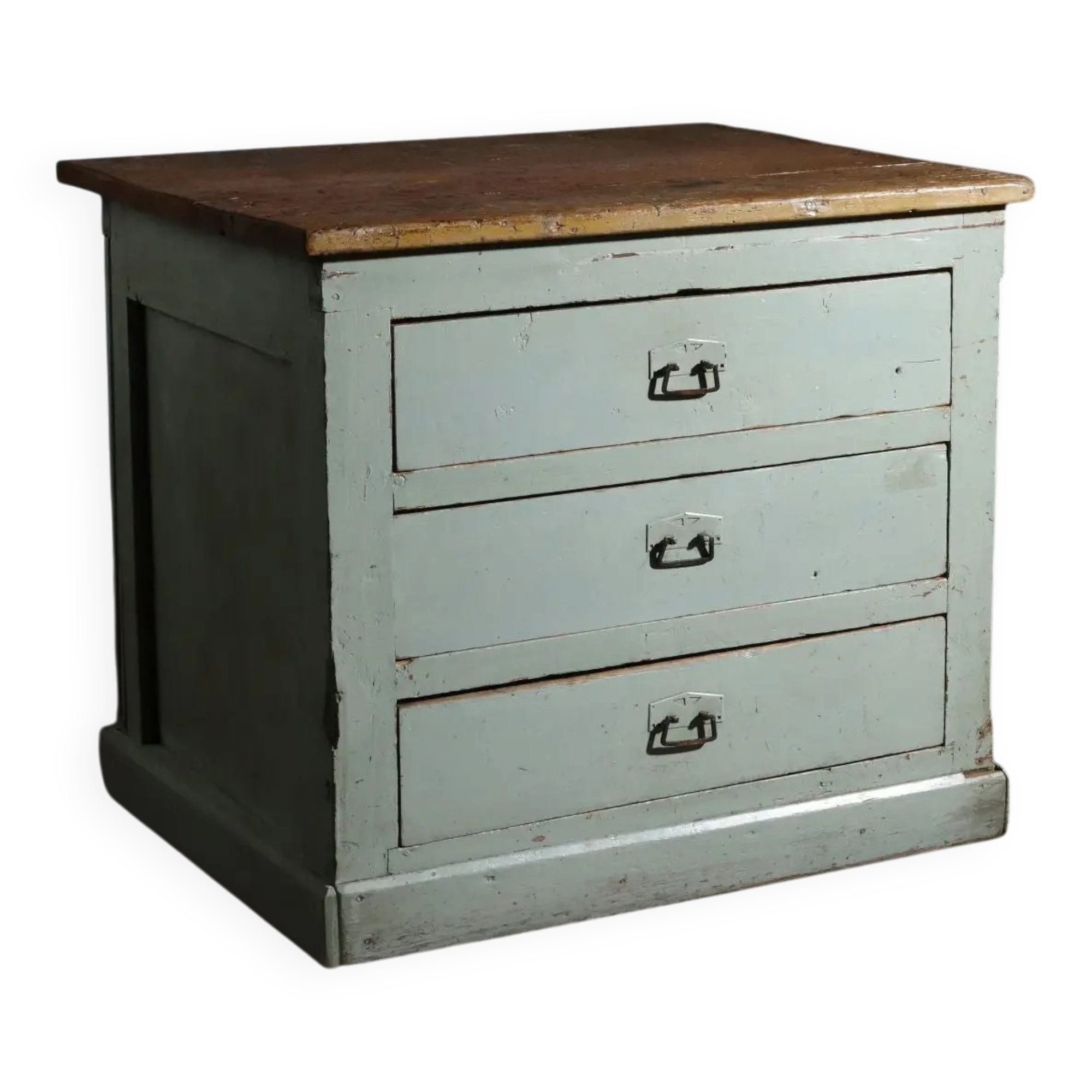 Commode vintage style industriel en sapin émaillé XX Century