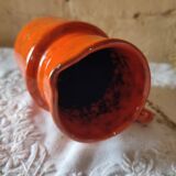 Pitcher vase in orange stoneware