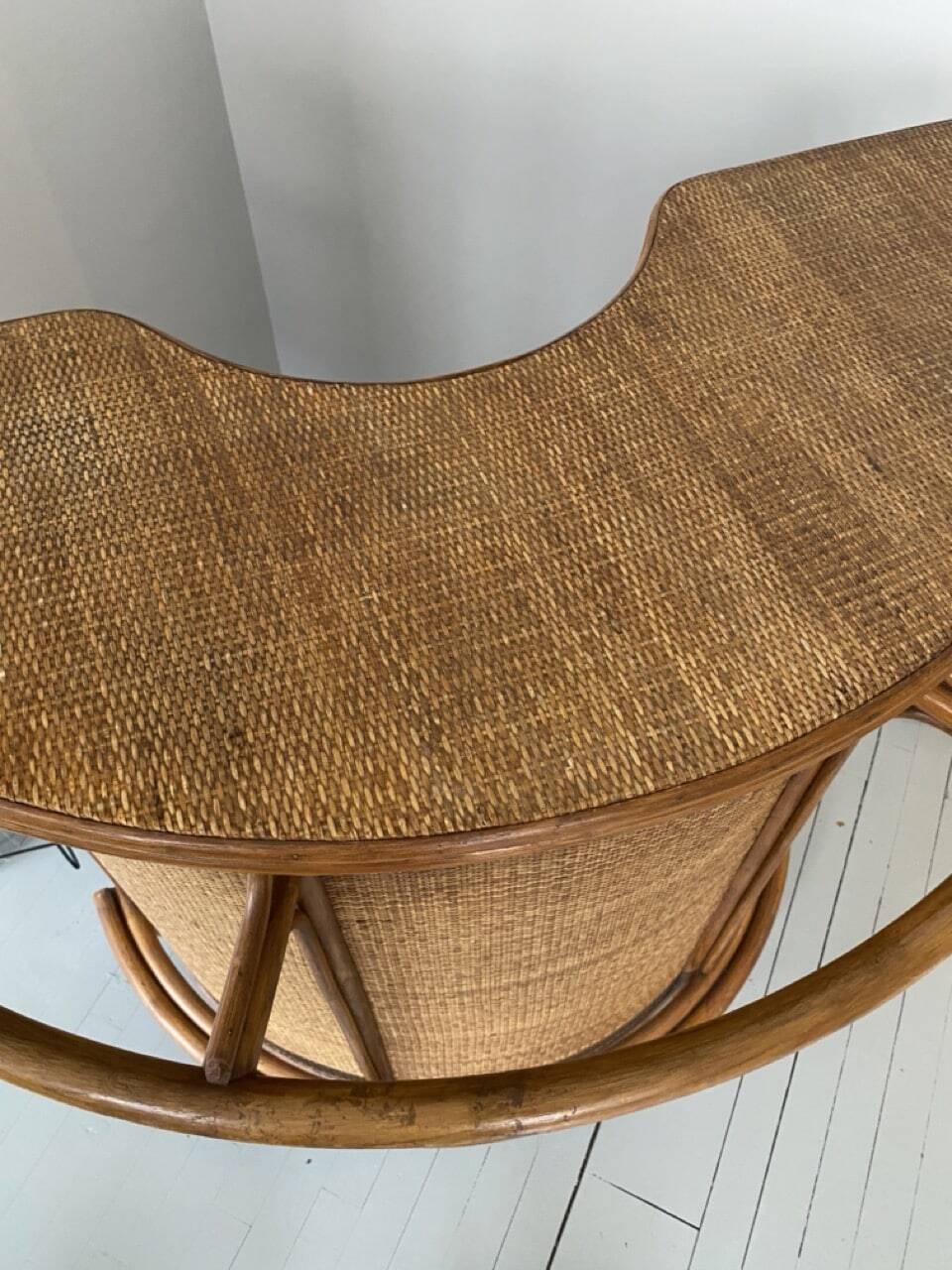 70s vintage rattan bar