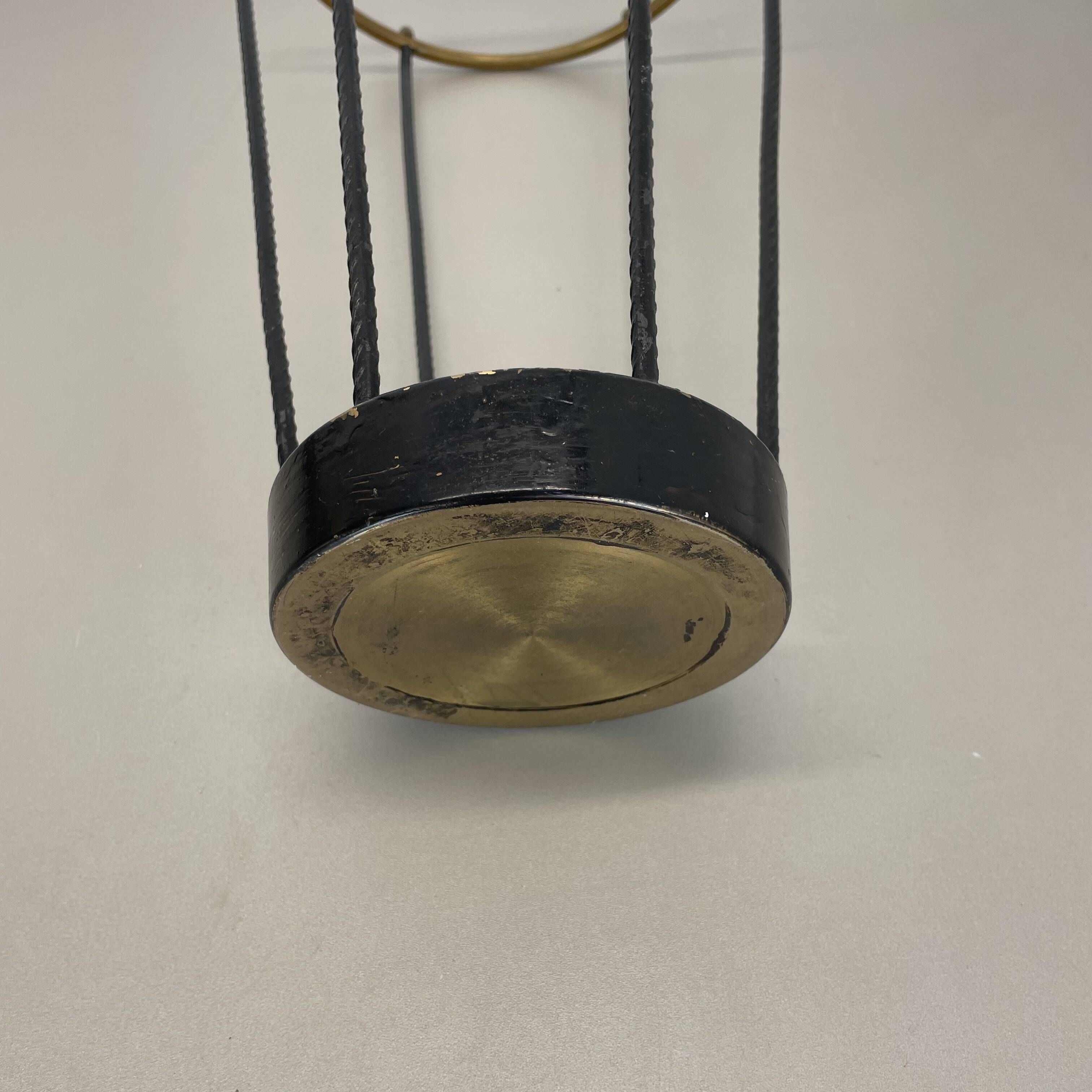 Midcentury Brass and metal BAUHAUS Style Umbrella Stand, France, 1950s