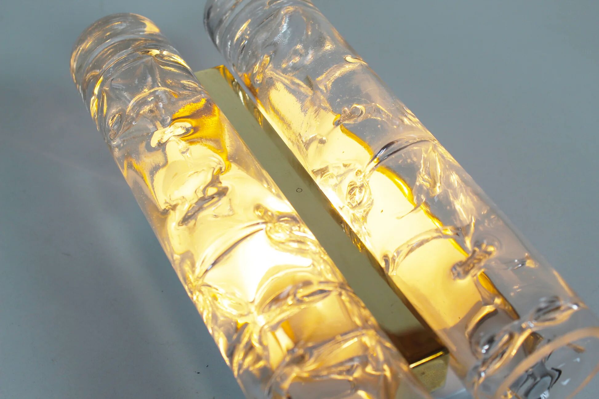 Single 1970s wall lamp in brass and glass by Doria Leuchten