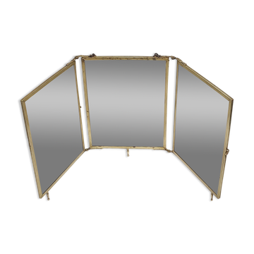 Triptyque miroir pliant France années 1920 68x30cm